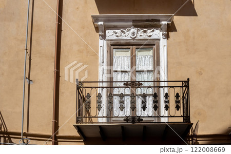 Window and balcony, Cefalu, Sicily, Italy Window and balcony, Cefalu, Sicily, Italy 122008669