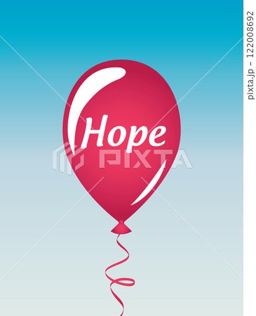 pink balloons with word hope isolated vector illustration 122008692