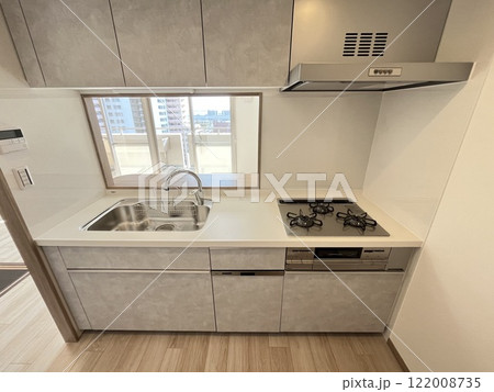 グレーのカウンターキッチン 122008735