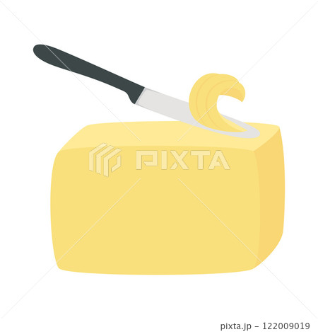 butter with knife isolated 122009019