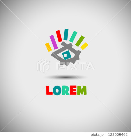 Eye logo. hand drawn. Not AI, Vector illustration Eye logo. hand drawn. Not AI, Vector illustration 122009462