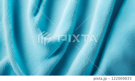 Soft and cozy blue fleece fabric, perfect for warmth and comfort in clothing, blankets and various accessories, known for its insulating properties. AI Generated 122009833