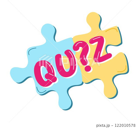 Quiz time label featuring a question mark, Quiz time label featuring a question mark, 122010578