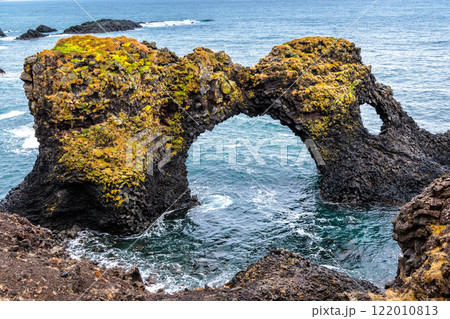 Cliffs on the coast of Arnarstapi on the island of Iceland 122010813