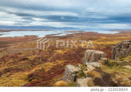 A view of the autumn landscape from the Good View lookout on Iceland 122010824