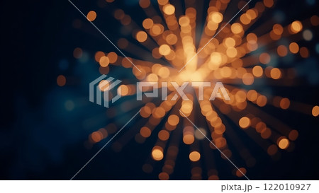 Golden Firework Sparkles with Bokeh Background Golden Firework Sparkles with Bokeh Background 122010927