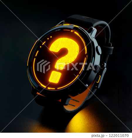 A watch with a question mark on the face of it A watch with a question mark on the face of it 122011070