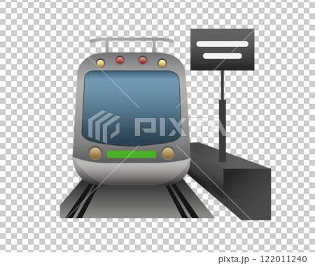 Front train station with alongside platform icon 122011240