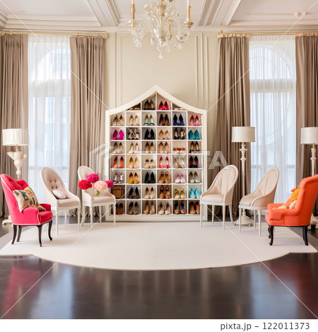 A room filled with lots of different types of shoes 122011373