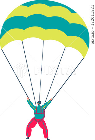 Skydiver is flying with open parachute, performing extreme sports and enjoying jump from airplane in sky, professional parachutist training, hobby and leisure activity Skydiver is flying with open parachute, performing extreme sports and enjoying jump from airplane in sky, professional parachutist training, hobby and leisure activity 122011821