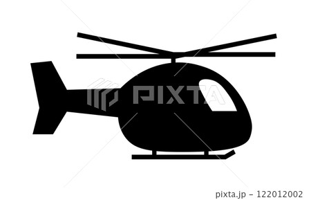 横向きヘリコプターのシルエットイラスト 横向きヘリコプターのシルエットイラスト 122012002