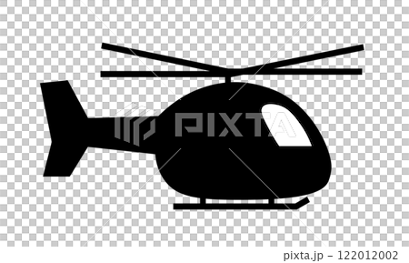 横向きヘリコプターのシルエットイラスト 横向きヘリコプターのシルエットイラスト 122012002