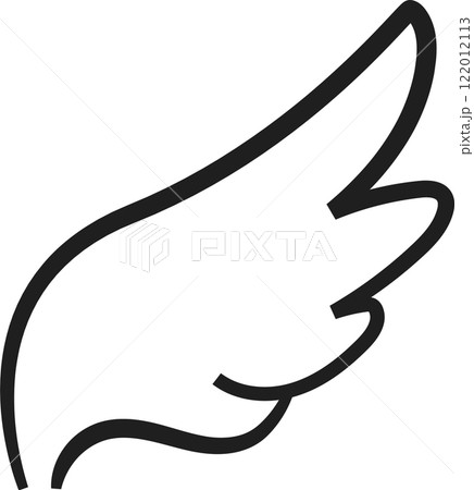 Stylized bird wing spreading its feathers, symbolizing freedom, hope, and spiritual growth, drawn with a single continuous line on a white background Stylized bird wing spreading its feathers, symbolizing freedom, hope, and spiritual growth, drawn with a single continuous line on a white background 122012113