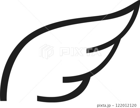 Minimalist vector illustration featuring a gracefully curved black wing against a pristine white backdrop, symbolizing freedom, flight, and aspiration Minimalist vector illustration featuring a gracefully curved black wing against a pristine white backdrop, symbolizing freedom, flight, and aspiration 122012120