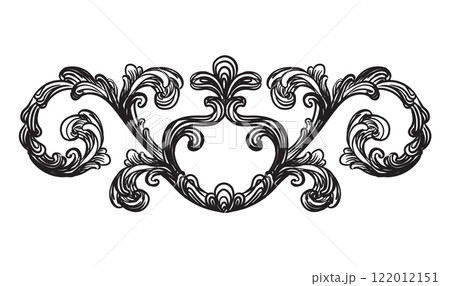 Hand drawing vintage baroque monogram vector 122012151