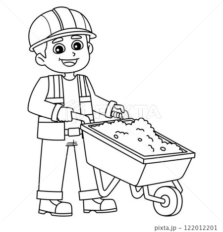 Construction worker with a Wheelborrow Isolated Construction worker with a Wheelborrow Isolated 122012201