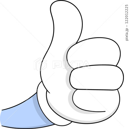 Cartoon Hand Giving Thumbs Up Gesture for Approval and Success 122012225