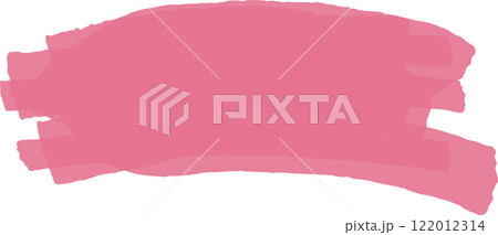 Wide pink brush stroke creating a textured banner effect on white background, ideal for adding a touch of color and artistic flair to designs 122012314