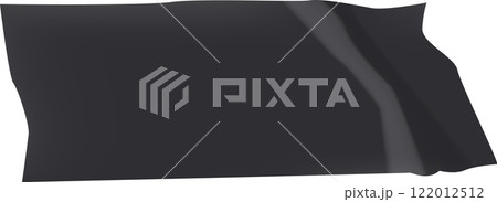 Realistic black flag waving gracefully in the wind, creating an elegant and dramatic atmosphere, evokes feelings of mourning, remembrance, and protest, embodying strength and unity 122012512