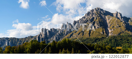 Panoramic view of Grignetta mountain near Belvedere del Parco Valentino at Piani Resinelli 122012877
