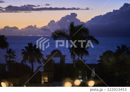 fantastic view of the mysterious Mediterranean Sea evening sun set 122013453