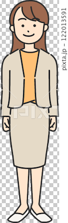 年輕女商人/老師的全身插圖 122013591