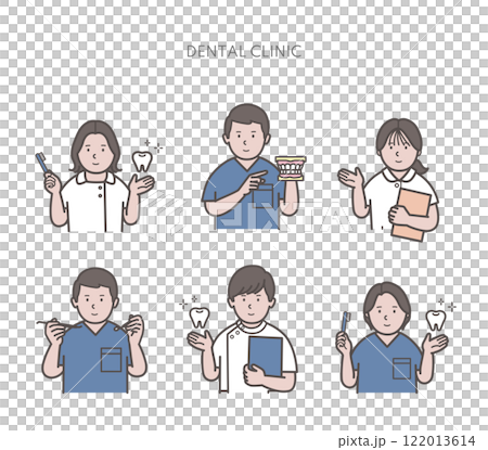牙醫、牙齒保健員、牙醫工作人員的插圖 122013614