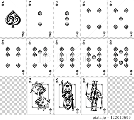 トランプスペードカードセット - トライバル風クールでおしゃれなトランプセット 122013699