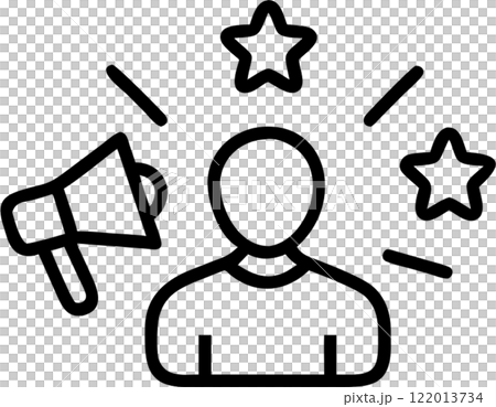 Influencer in outline icon style, marketing theme. Influencer in outline icon style, marketing theme. 122013734