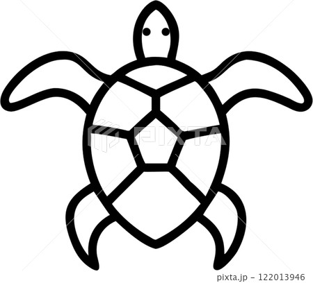 Sea turtle in outline icon style, aquatic animals, animal theme. 122013946