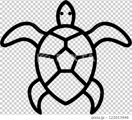 Sea turtle in outline icon style, aquatic animals, animal theme. 122013946