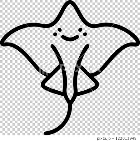 Stingray in outline icon style, aquatic animals, animal theme. 122013949