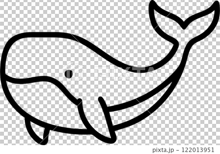 Whale in outline icon style, aquatic animals, animal theme. Whale in outline icon style, aquatic animals, animal theme. 122013951