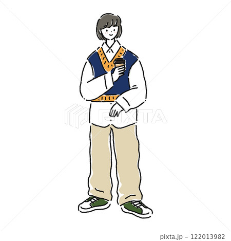 ざっくりファッションの女性 122013982