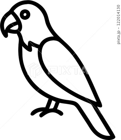 Parrot in outline icon style, domestic pets, animal theme. 122014130