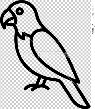 Parrot in outline icon style, domestic pets, animal theme. 122014130