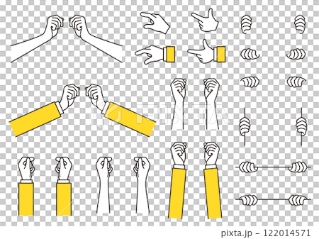 Illustration set of hands in holding poses Gesture Line drawing Illustration set of hands in holding poses Gesture Line drawing 122014571