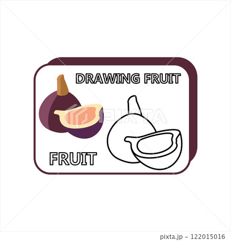 Peach silhouette, children's coloring book. Fruits and vegetables. 122015016
