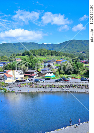 ふれあい橋からの眺め 薄根川沿い レジャースポット 利根郡川場村 ふれあい橋からの眺め 薄根川沿い レジャースポット 利根郡川場村 122015180