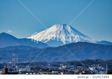 立川市　立川ステージガーデン　スカイデッキの展望　富士山　一月中旬 122015984