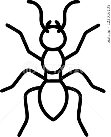 Ant in outline icon style, insects, animal theme. 122016135