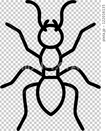 Ant in outline icon style, insects, animal theme. 122016135