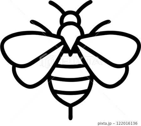 Bee in outline icon style, insects, animal theme. 122016136