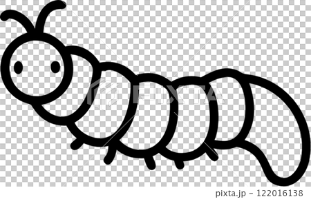 Caterpillar in outline icon style, insects, animal theme. 122016138