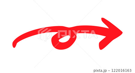 手書きのくるくる矢印 ベクター 赤 122016163