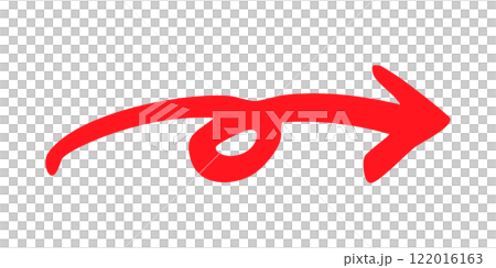 手書きのくるくる矢印 ベクター 赤 122016163