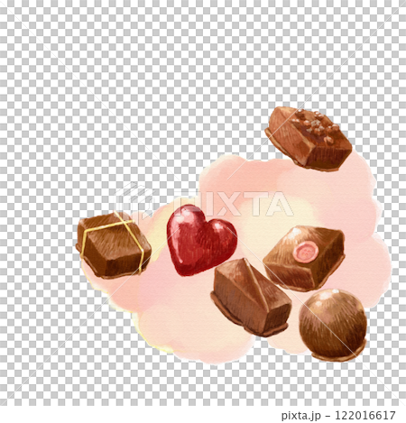ピンク色背景のチョコレートイラスト ピンク色背景のチョコレートイラスト 122016617