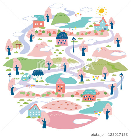 丸い春の街並み 丸い春の街並み 122017128