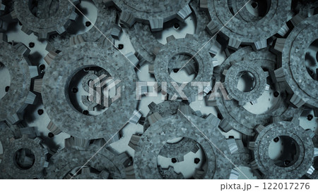 The Dollar Symbol and Metal Gear for Business Concept 3D rendering. 122017276