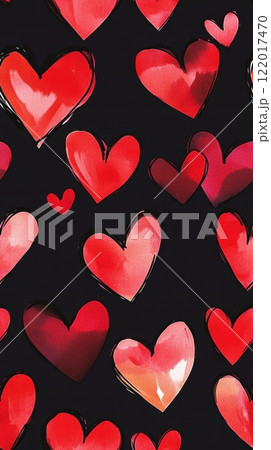 Colorful Heart Pattern on Dark Background 122017470